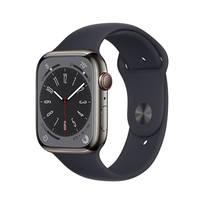Изображение Smartwatch Apple Watch 8 GPS + Cellular 45mm Graphite Stainless Steel Granatowy  (MNKU3UL/A)