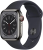Picture of Apple Watch 8 GPS + Cellular 41mm Stainless Steel Sport Band, graphite/midnight (MNJJ3EL/A)