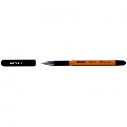 Attēls no STANGER Ball Point Pens 0,7 finepoint Softgrip with 1mm mine, black, Box 10 pc.s 18000300098