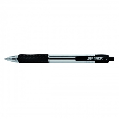 Picture of STANGER Ball Point Pens 1.0 Softgrip retractable, black, Box 10 pcs. 18000300039