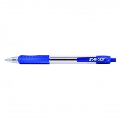 Attēls no STANGER Ball Point Pens 1.0 Softgrip retractable, blue, 1 pcs. 18000300038