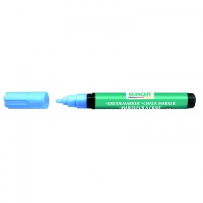 Picture of STANGER chalk MARKER, 3-5 mm, blue, Box 4 pcs. 620025