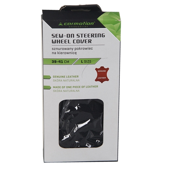 Picture of Stūres apvalks no dabīgās ādas 39-41 cm melns