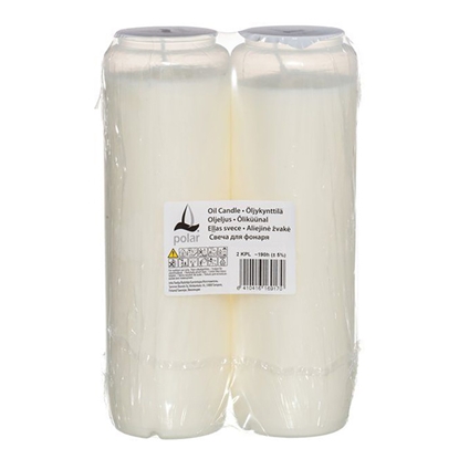 Picture of Svece āra laternām Polar eļļas, balta 6.5x21.5cm 190h 2gab.