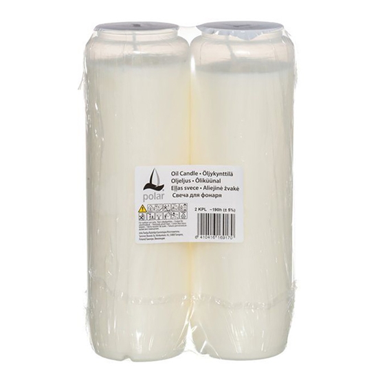 Picture of Svece āra laternām Polar eļļas, balta 6.5x21.5cm 190h 2gab.