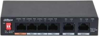 Attēls no Switch|DAHUA|PFS3006-4GT-60|6x1000Base-T|PoE ports 4|60 Watts|PFS3006-4GT-60-V2