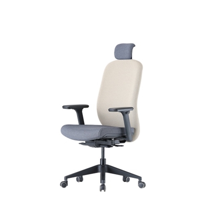 Attēls no Up Up Athene ergonomic office chair Black, Grey + Ivory fabric