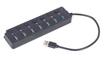 Picture of USB Centrmezgls Gembird 7-port USB 3.1 with Switches Black