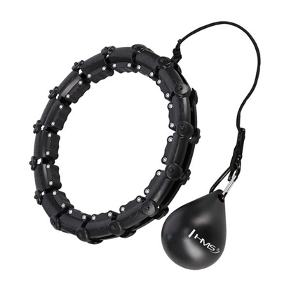 Attēls no Vingrošanas aplis ar atsvaru HHW02 HULA HOP BLACK WITH WEIGHT HMS