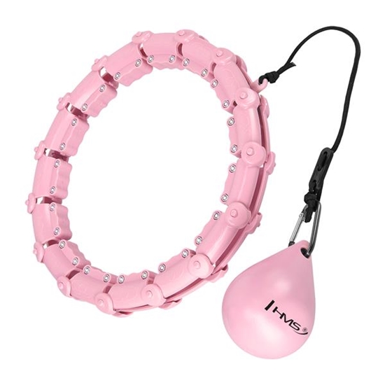 Picture of Vingrošanas aplis ar atsvaru HHW02 HULA HOP LIGHT PINK WITH WEIGHT HMS