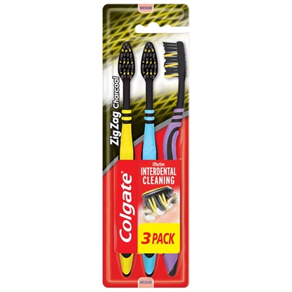 Attēls no Zobu birste Colgate Zig-Zag charcoal 3gab.