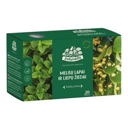 Изображение Žolynėlis herbal tea Melisa leaves and linden blossoms, 24g (1,2x20)