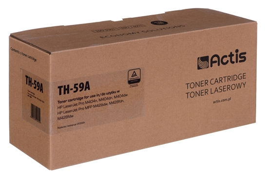 Picture of Actis TH-59A Toner (replacement for HP CF259A; Supreme; 3000 pages; black) with a toner level monitoring chip. We recommend disabling printer software updates.