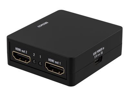 Picture of Adapteris DELTACO 1XHDMI, 2XHDMI OUT, 6.75 GBIT, JUODAS / HDMI-7050