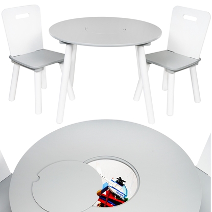 Picture of Apvalus stalas su kėdutėmis KDSE-0036 pilkas