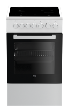 Picture of Beko FSM57100GW cooker Freestanding cooker Ceramic Black, White