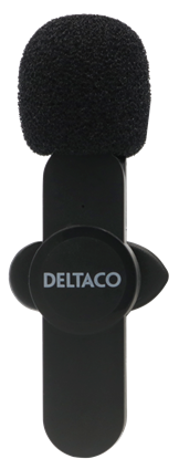 Attēls no Bevielis vloginimo mikrofonas DELTACO USB-C/Lightning, juodas / VLOG-100