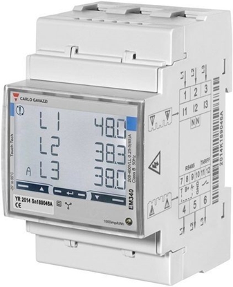 Attēls no Carlo Gavazzi | Smart Power Meter, 3 phase, up to 65A | EM340 MID certificate | Output | A | m