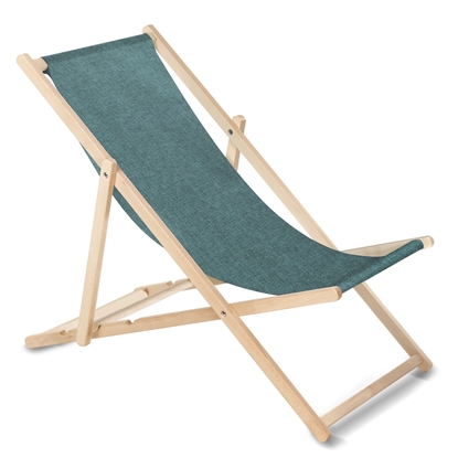 Picture of Classic beech deckchair GreenBlue GB183M Melange turquoise