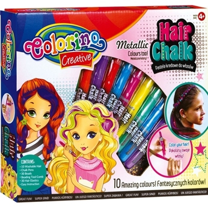 Изображение Colorino Creative Hair chalk set 10 colours mix
