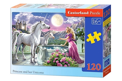 Attēls no Dėlionė Castorland Princess and her Unicorns, 120 dalių