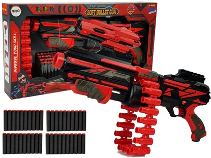 Picture of Didelis žaislinis šautuvas su minkštais šoviniais "Soft Bullet Gun", raudonai juodas
