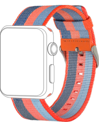 Attēls no Dirželis TOPP Apple išmaniajam laikrodžiui, 38/40mm, medžiaginis, oranžinis/mėlynas