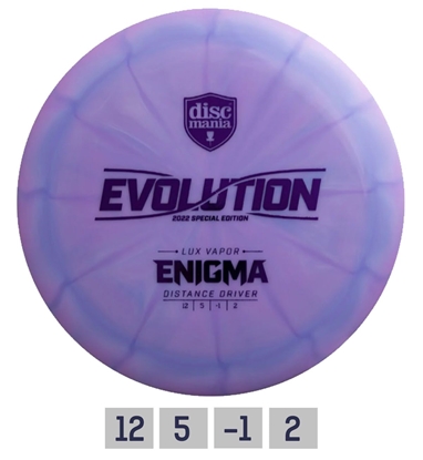 Attēls no Diskgolfo diskas Distance Driver Lux Vapor ENIGMA Evolution Purple
