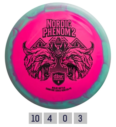 Picture of Diskgolfo diskas Distance Driver S-LINE PD NORDIC PHENOM 2 green/pink