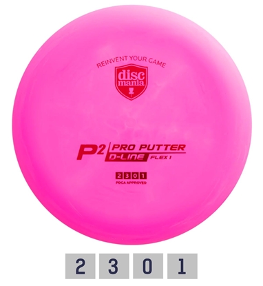 Attēls no Diskgolfo diskas Putter D-LINE P2 FLEX 1 Pink