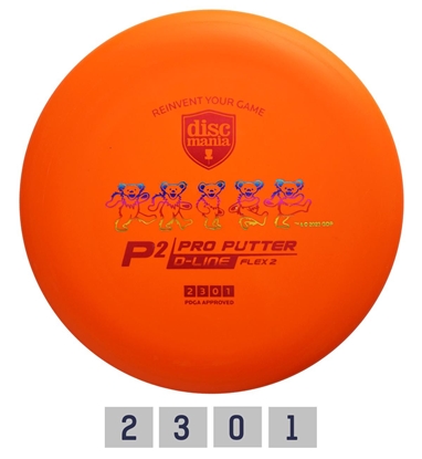 Picture of Diskgolfo diskas Putter D-LINE P2 FLEX 2 GRATEFUL DEAD Orange