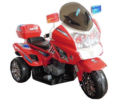 Picture of Elektrinis motociklas su švyturėliais, raudonas