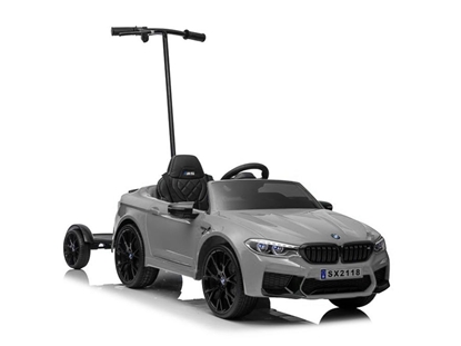 Изображение Elektromobilis BMW M5 su papildoma platforma,  lakuotas sidabrinis