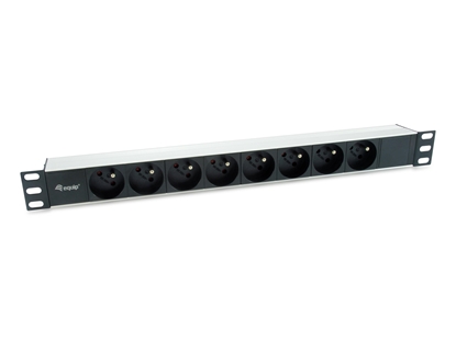 Attēls no Equip 333313 power distribution unit (PDU) 8 AC outlet(s) 1U Black, Silver