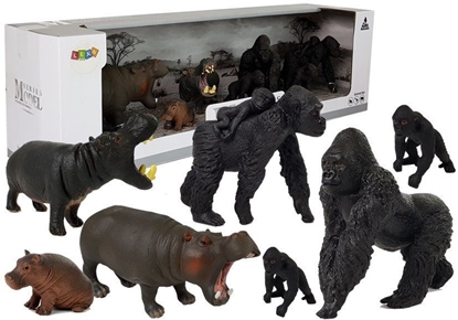Attēls no Figūrėlių rinkinys: Safari gyvūnai (hipopotamas, gorila)