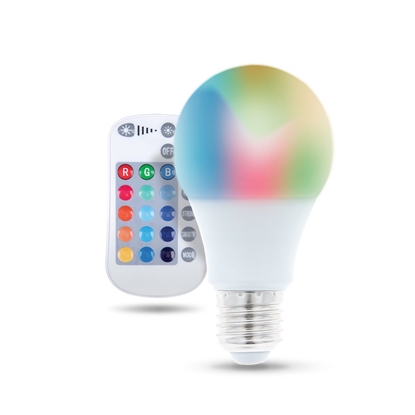 Attēls no Forever Light E27 LED Bulb A60 / 9W / 720 lm / 3000K / RGB / White