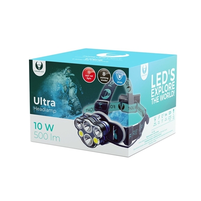 Attēls no Forever Light LED Ultra Headlamp / T6 / 2x 10W + XP-E 2x 3W / 500lm 2x 18650 / 1200mAh Li-Ion