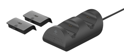 Изображение Įkrovimo stotelė DELTACO GAMING dviem „Xbox“ serijos X valdikliams, LED indikat, juodas / GAM-116