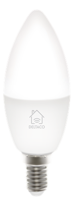 Attēls no DELTACO SMART HOME LED lemputė, E14, WiFI 2.4GHz, 5W, 470lm, pritemdoma, 2700K-6500K, 220-240V, balt