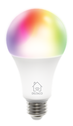 Attēls no DELTACO SMART HOME RGB LED lemputė, E27, WiFI 2.4GHz, 9W, 810lm, pritemdoma, 16m spalvų, 220-240V, b