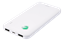 Изображение Išorinė baterija DELTACO pažymėta ekologiniu ženklu, 10 000 mAh, 37 Wh, 2x USB-A, balta / PB-S1000