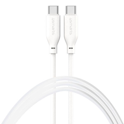 Attēls no Kabelis 4SMARTS USB-C / USB-C Silicone Cable High Flex, 60W, 1.5m, White