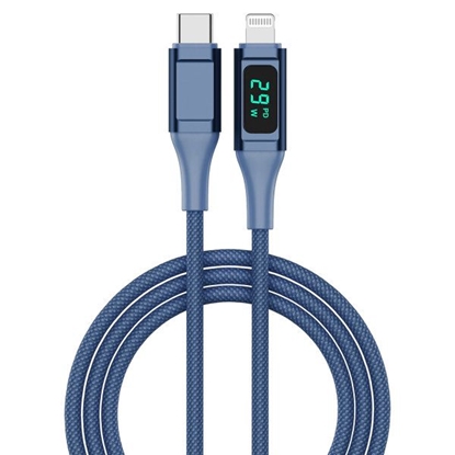 Attēls no Kabelis 4SMARTS USB-C to Lightning Cable DigitCord, 30W, 1.5m, Dark Blue