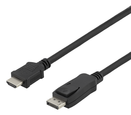 Изображение Kabelis DELTACO DisplayPort į HDMI, 4K UHD, 1m, juodas / 00110011
