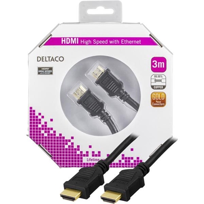 Picture of Kabelis DELTACO HDMI-HDMI, 3.0m, juodas / HDMI-1030-K