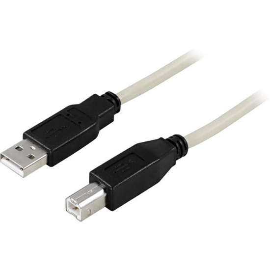 Picture of Kabelis DELTACO USB 2.0 "A-B", 2.0m, baltas-juodas / USB-218