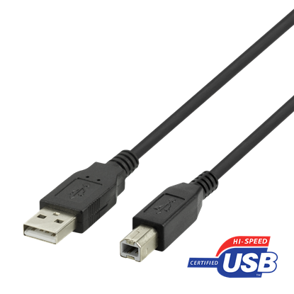 Attēls no Kabelis DELTACO USB 2.0 "A-B", 2.0m, juodas / USB-218S-K / 00140005