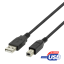 Attēls no Kabelis DELTACO USB 2.0 "A-B", 2.0m, juodas / USB-218S-K / 00140005
