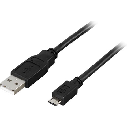 Attēls no Kabelis DELTACO USB 2.0 "A-micro B", 1.0m, juodas / USB-301S