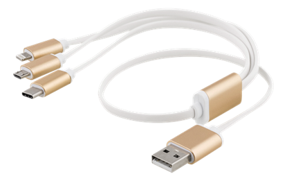 Picture of Kabelis EPZI USB-C, lightining, micro USB, 0.5m, baltas / USB-MULTI05